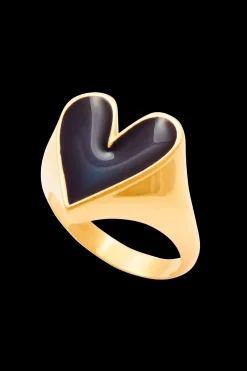 Bijoux|Balzac Bague Faustine Dore Coeur Marine