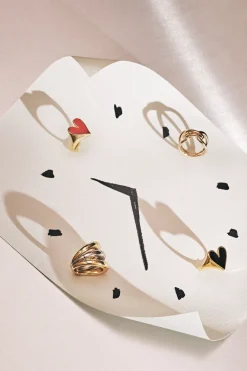 Bijoux|Balzac Bague Faustine Dore Coeur Rouge