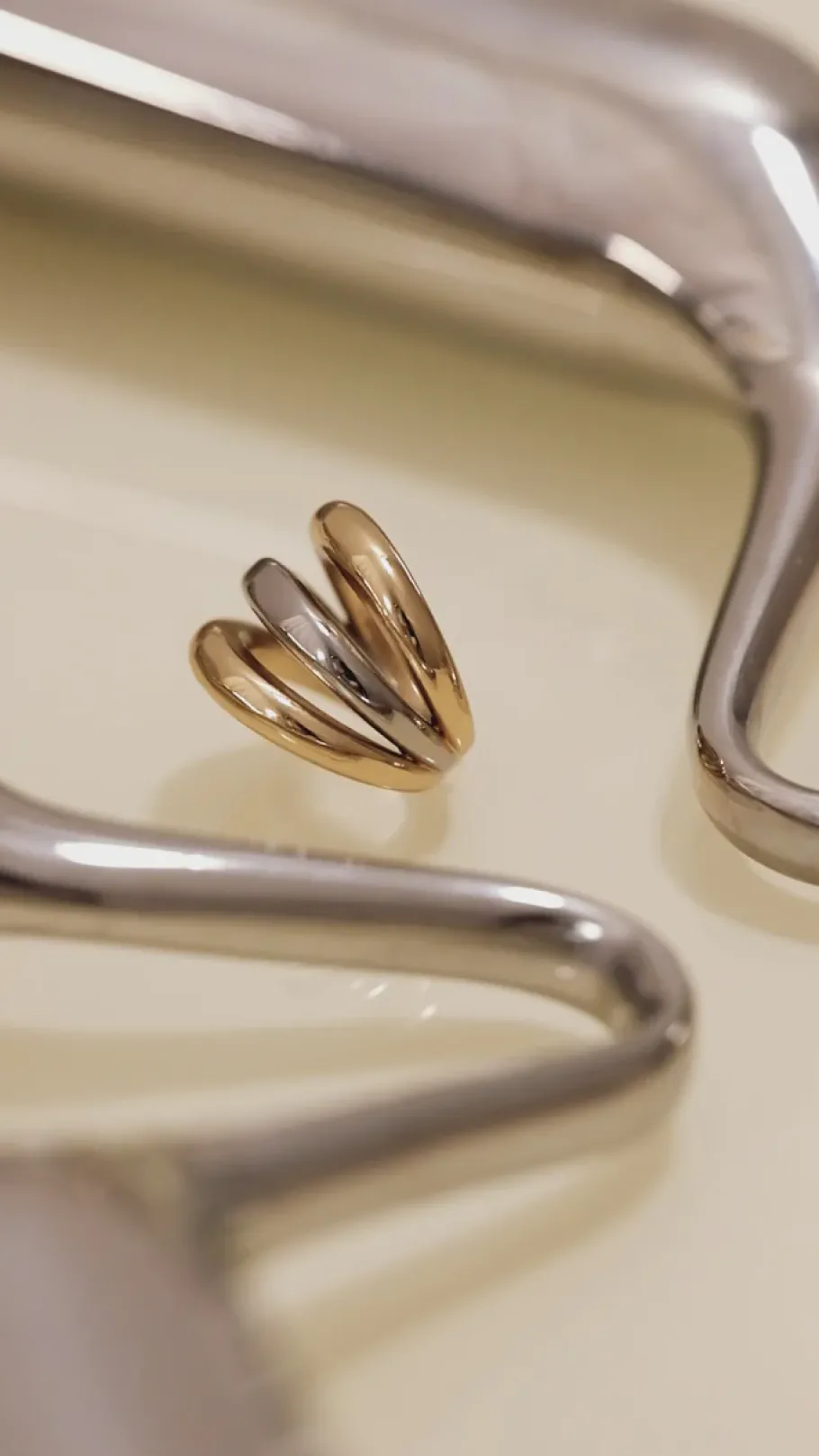 Bijoux|Balzac Bague Irene Bicolore Dore Et Argente