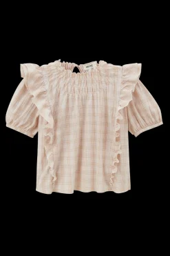 Chemises Et Blouses|Balzac Blouse Amia Carreaux Beige Et Blanc