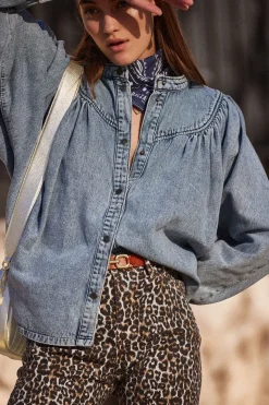 Chemises Et Blouses|Balzac Blouse Apolline Bleu Glacier