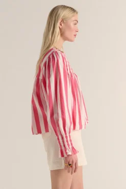 Chemises Et Blouses|Balzac Blouse Ophelie Rayures Rose