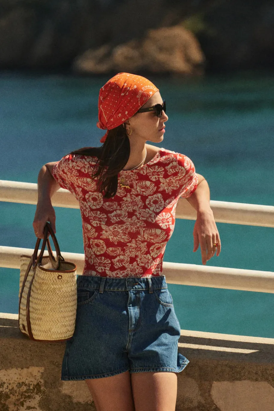 Tee-Shirts Et Bodies|Balzac Body Heureuse Imprime Flower Party Rouge Et Ecru