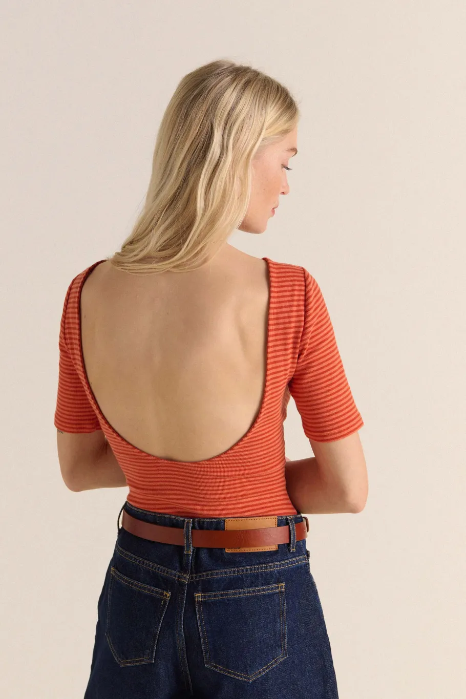 Tee-Shirts Et Bodies|Balzac Body Heureuse Rayures Rouge Et Orange