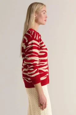 Pulls Et Cardigans|Balzac Cardigan Giboule Rouge Et Ecru