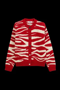 Pulls Et Cardigans|Balzac Cardigan Giboule Rouge Et Ecru