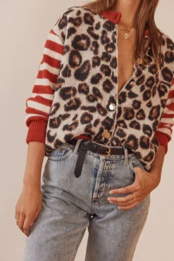 Pulls Et Cardigans|Balzac Cardigan Idole Rouge Et Leopard