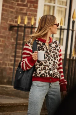Pulls Et Cardigans|Balzac Cardigan Idole Rouge Et Leopard