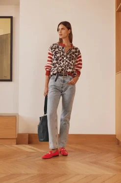 Pulls Et Cardigans|Balzac Cardigan Idole Rouge Et Leopard