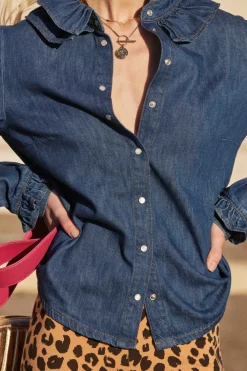 Chemises Et Blouses|Balzac Chemise Belkis Bleu Midi