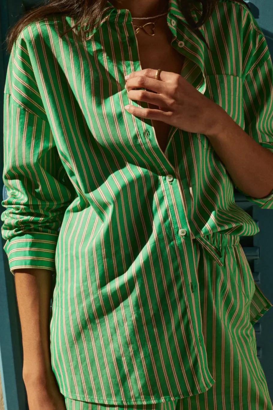 Chemises Et Blouses|Balzac Chemise Hector Rayures Vert Et Orange