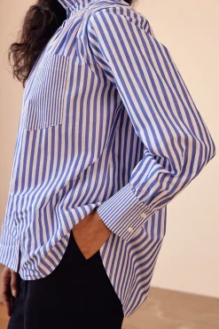 Chemises Et Blouses|Balzac Chemise Leonor Rayures Blanc Et Bleu