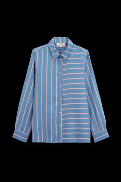 Chemises Et Blouses|Balzac Chemise Liseron Rayures Bleu Et Rose
