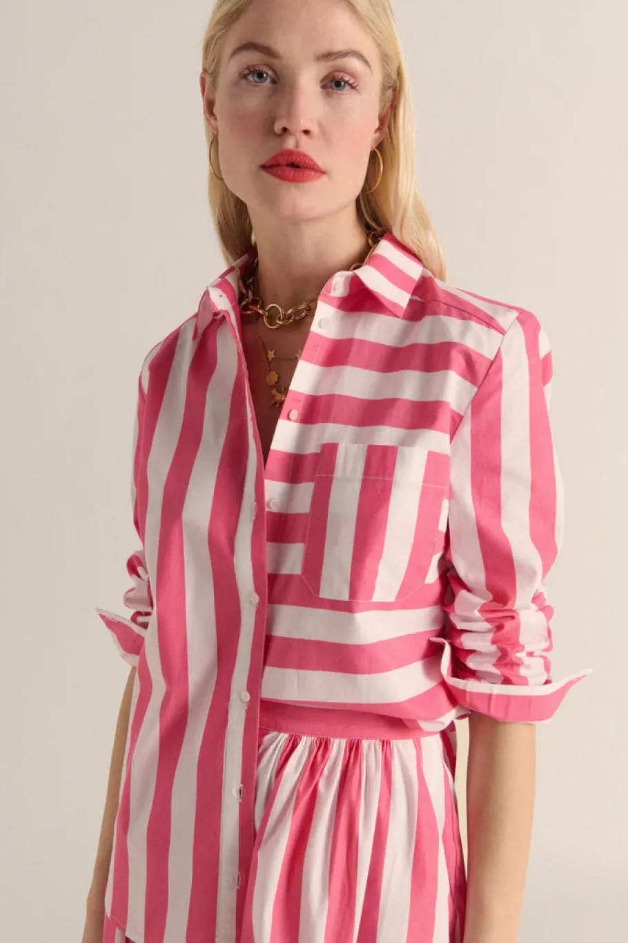 Chemises Et Blouses|Balzac Chemise Ulysse Rayures Rose