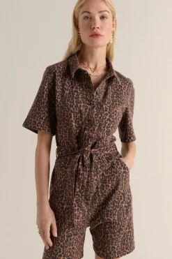 Combinaisons|Balzac Combinaison Floralie Leopard Cafe
