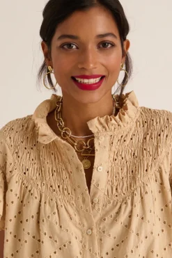 Combinaisons|Balzac Combishort Jade Broderie Anglaise Beige