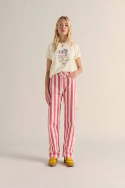 Costumes Et Ensembles|Balzac Jean Robi Rayures Rose