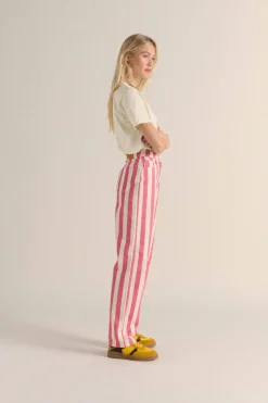 Costumes Et Ensembles|Balzac Jean Robi Rayures Rose