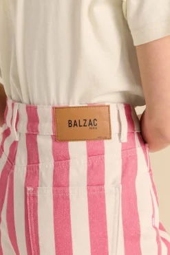 Costumes Et Ensembles|Balzac Jean Robi Rayures Rose