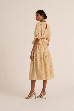 Jupes Et Shorts|Balzac Jupe Gaby Broderie Anglaise Beige