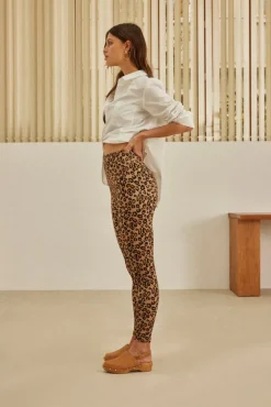 Pantalons|Balzac Legging Calme Leopard Cafe