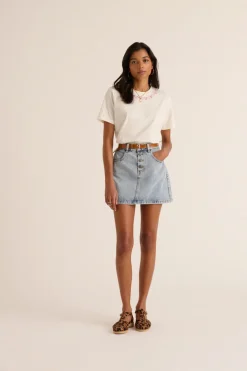 Jupes Et Shorts|Balzac Mini-Jupe Sixtine Bleu Glacier