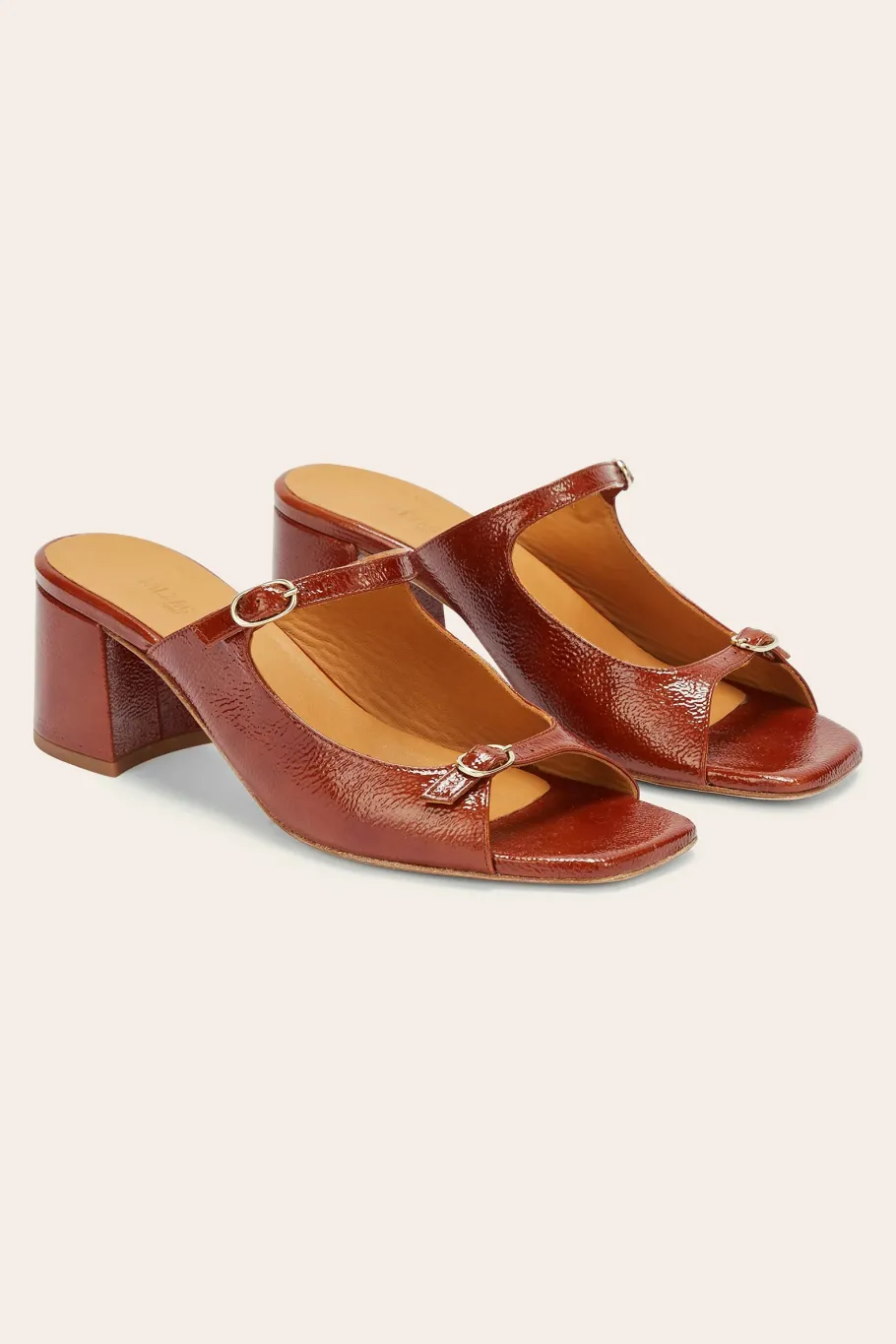 Babies, Sandales Et Escarpins|Balzac Mules Joane Vernis Froisse Cognac