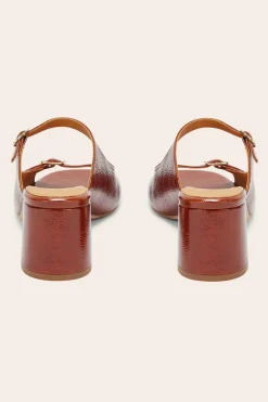 Babies, Sandales Et Escarpins|Balzac Mules Joane Vernis Froisse Cognac