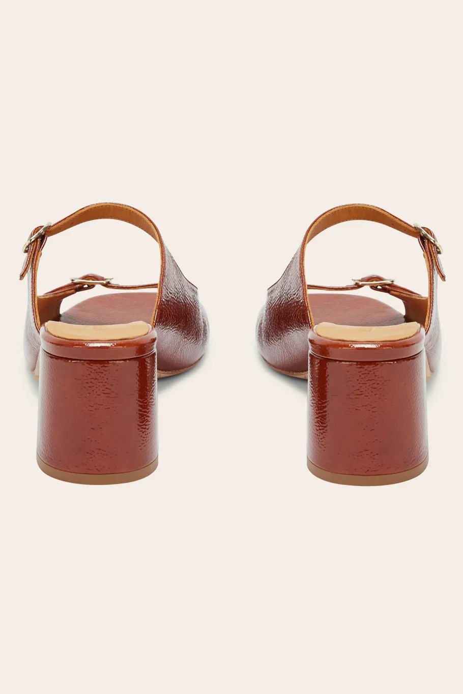 Babies, Sandales Et Escarpins|Balzac Mules Joane Vernis Froisse Cognac