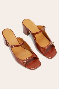 Babies, Sandales Et Escarpins|Balzac Mules Joane Vernis Froisse Cognac
