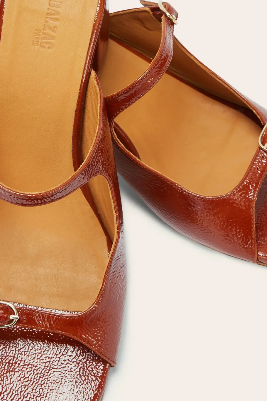 Babies, Sandales Et Escarpins|Balzac Mules Joane Vernis Froisse Cognac