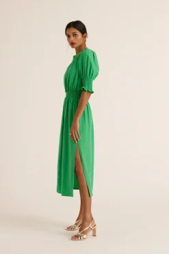 Robes|Balzac Robe Celeste Vert Pelouse
