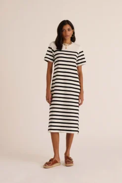 Robes|Balzac Robe Claodia A Rayures Noires