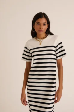 Robes|Balzac Robe Claodia A Rayures Noires