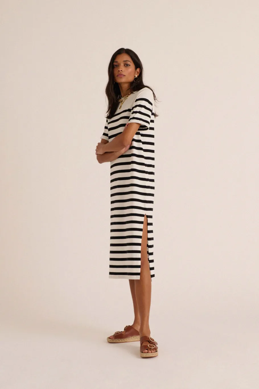 Robes|Balzac Robe Claodia A Rayures Noires