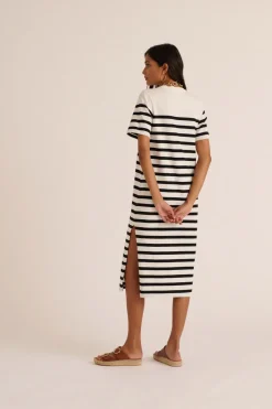 Robes|Balzac Robe Claodia A Rayures Noires