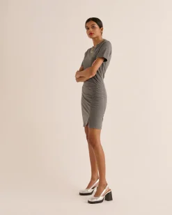 Robes|Balzac Robe Floreal Gris Anthracite