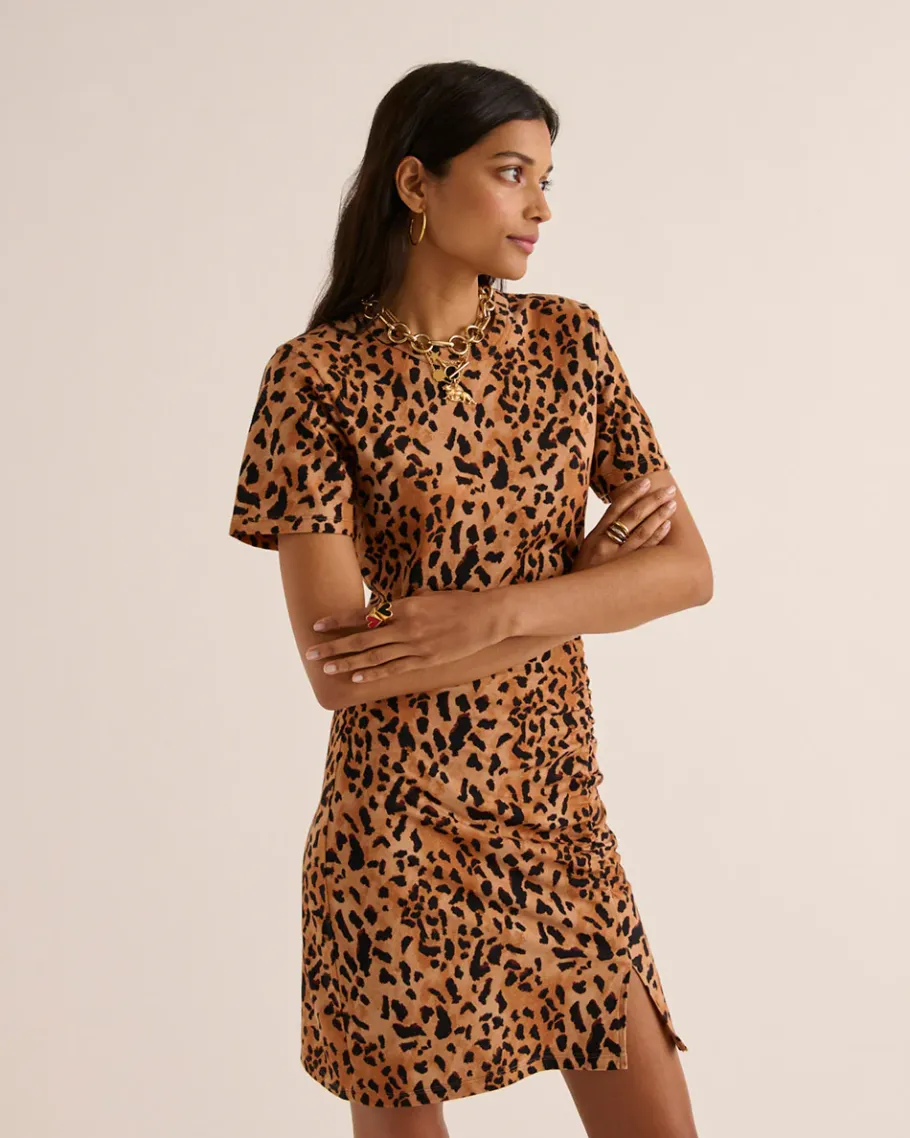 Robes|Balzac Robe Floreal Guepard Cappuccino