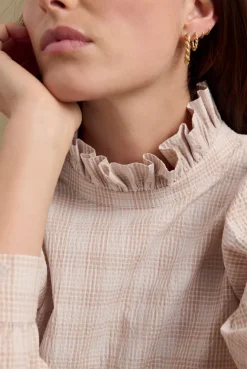 Robes|Balzac Robe Saga Carreaux Beige Et Blanc