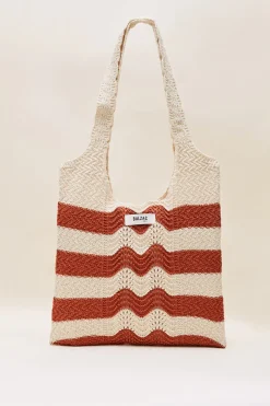 Pochettes Et Cabas|Balzac Sac Playa Raye Ecru Et Brique