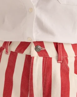 Jupes Et Shorts|Balzac Short Triomphe Rayures Rouge Et Blanc