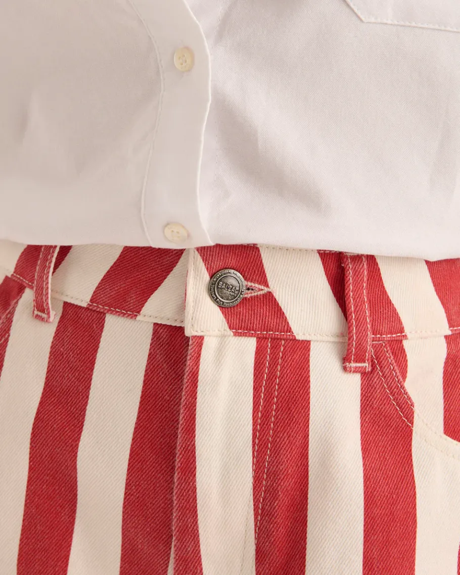 Jupes Et Shorts|Balzac Short Triomphe Rayures Rouge Et Blanc