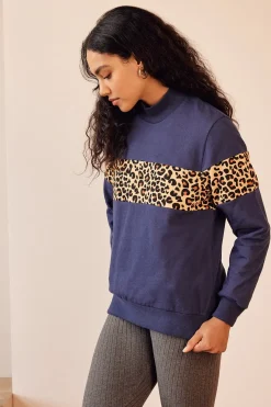 Sweatshirts|Balzac Sweat Anvers Marine Et Leopard