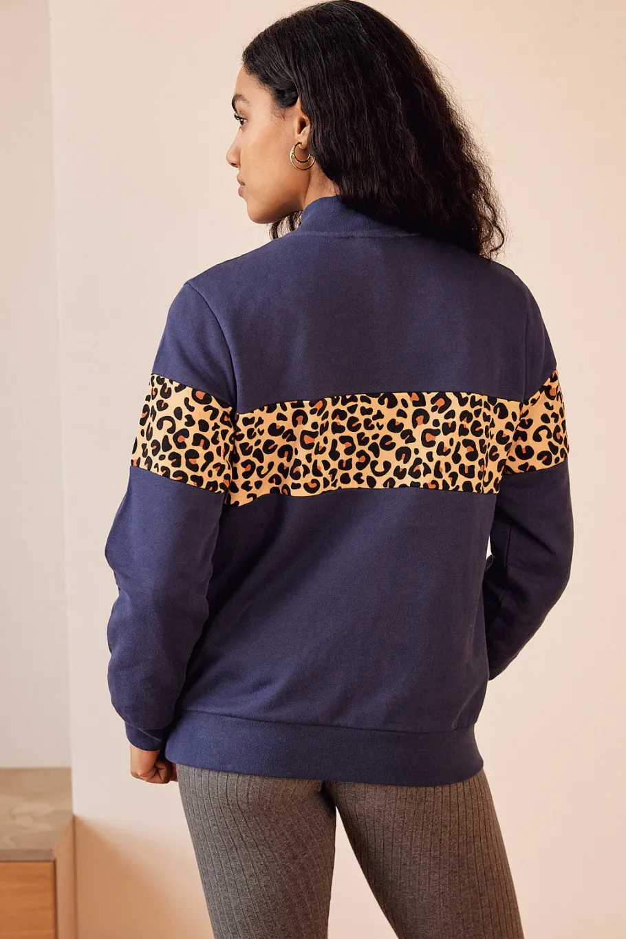 Sweatshirts|Balzac Sweat Anvers Marine Et Leopard