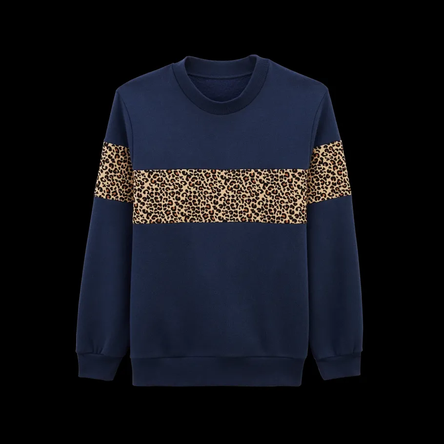 Sweatshirts|Balzac Sweat Anvers Marine Et Leopard