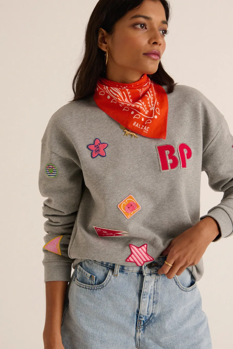 Sweatshirts|Balzac Sweat-Shirt Harlow Patch Gris