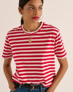 Tee-Shirts Et Bodies|Balzac Tee-Shirt Bree Rayures Rouge Et Blanc