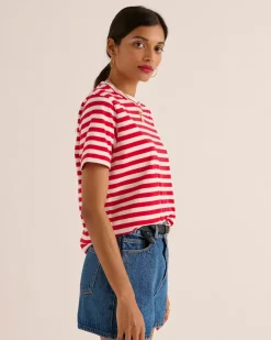 Tee-Shirts Et Bodies|Balzac Tee-Shirt Bree Rayures Rouge Et Blanc