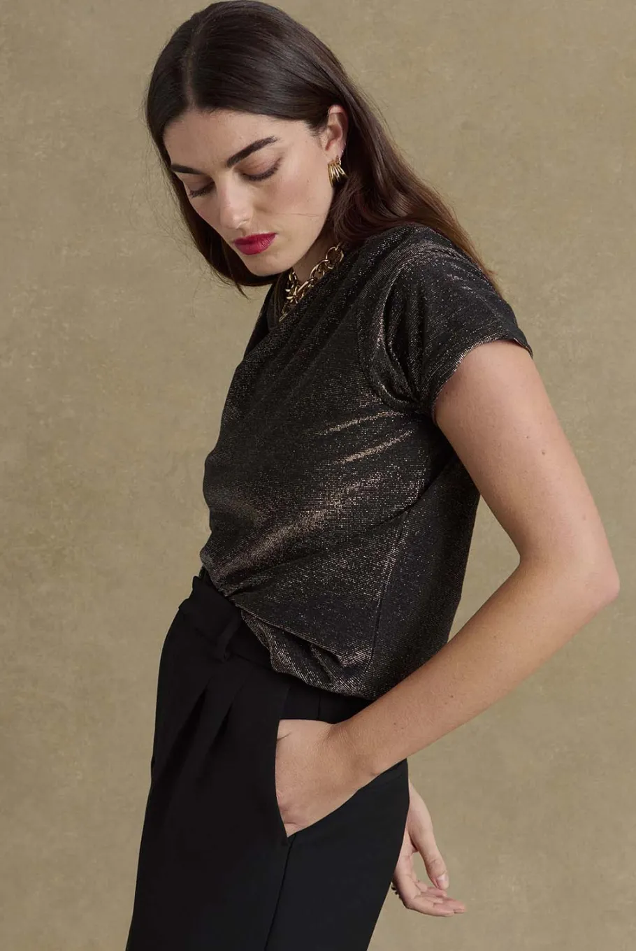 Tee-Shirts Et Bodies|Balzac Tee-Shirt Son Noir Irise Dore