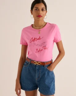 Tee-Shirts Et Bodies|Balzac Tee-Shirt Willow Angelots Rose Et Rouge